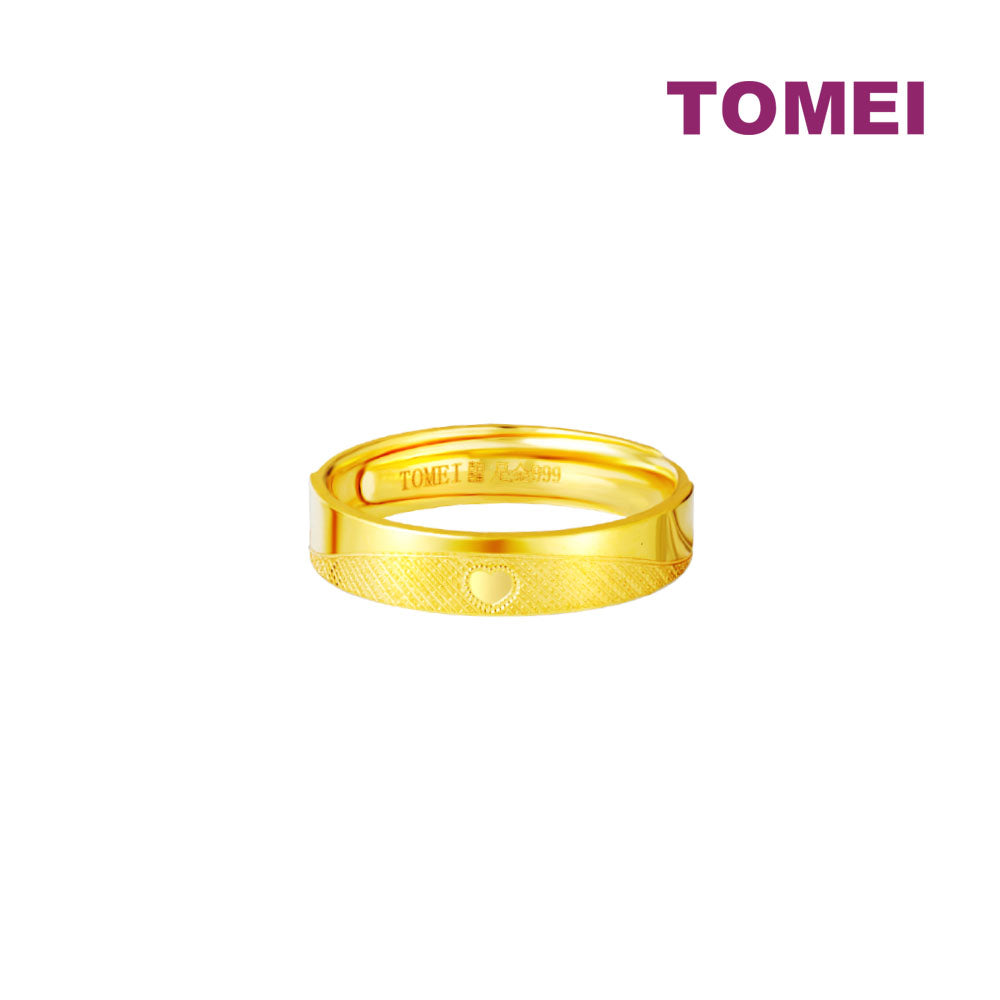 TOMEI X XIFU Heart To Heart Couple Ring For Her, Yellow Gold 999