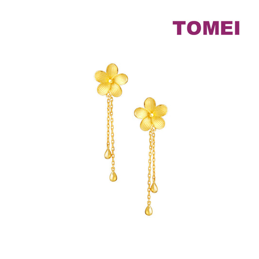 TOMEI X XIFU Flourishing Flowers Earrings, Yellow Gold 999