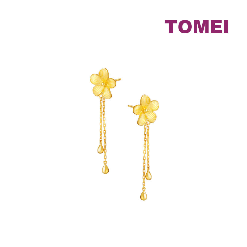 TOMEI X XIFU Flourishing Flowers Earrings, Yellow Gold 999