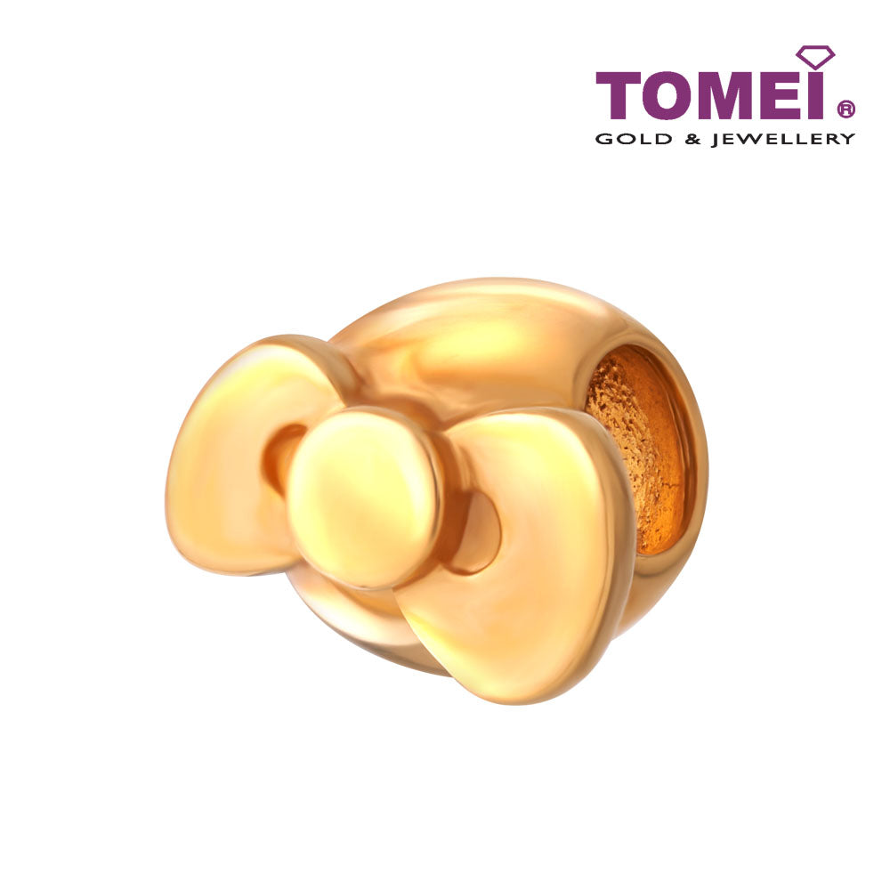 TOMEI x Hello Kitty Ribbon Chomel Charm, Yellow Gold 916 (HK-YG0452P-1C-2.81G)