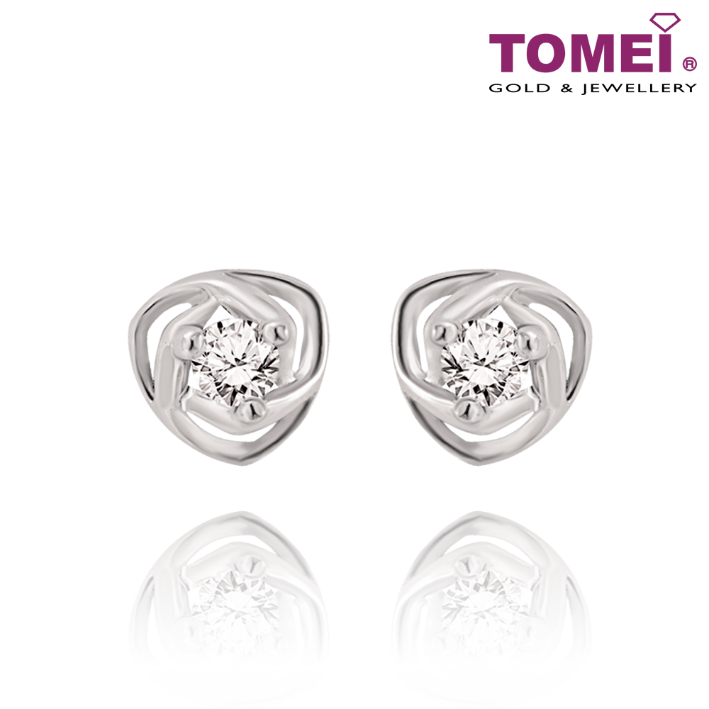 Surround Me with Your Love Earrings | Tomei White Gold 585 (14K) (E1474)
