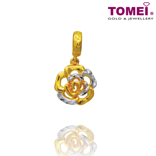 Dual-Tone Flower Chomel Charm | Light of My Life | Tomei Yellow Gold 916 (22K)