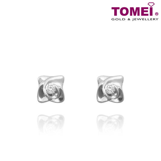 Starry Whisper Diamond Earrings | Tomei White Gold 375 (9K) (E1503)