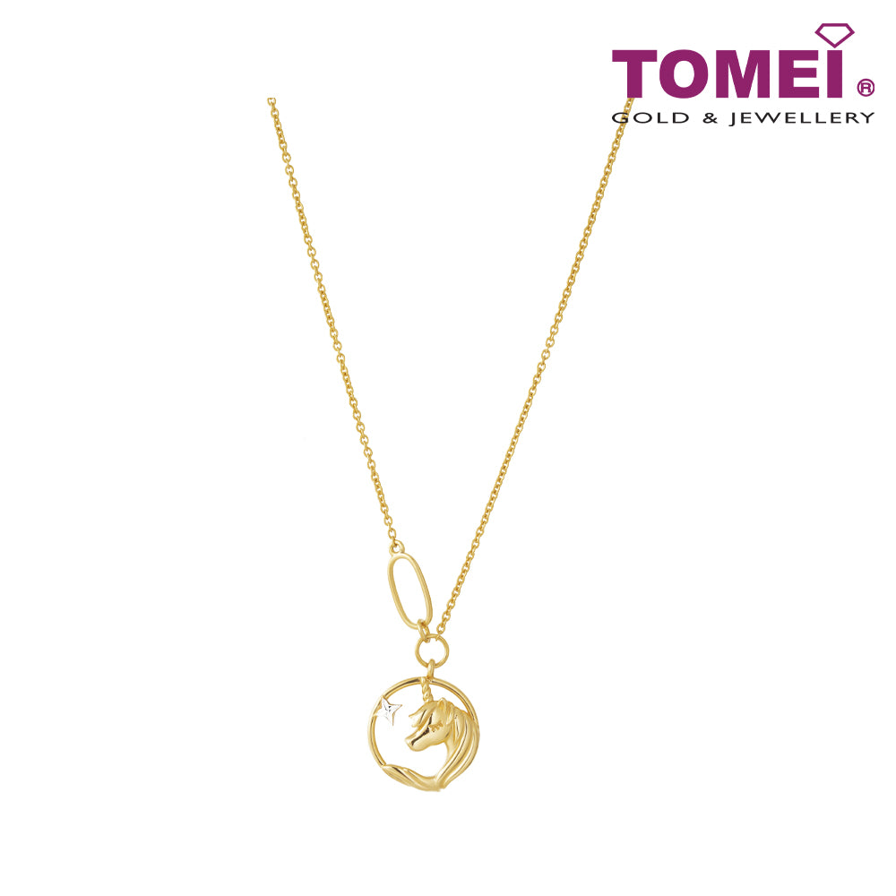 TOMEI Unicorn Pendant, Yellow Gold 916