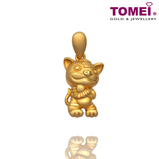 TOMEI Sweet Blessings Tiger Pendant, Yellow Gold 916