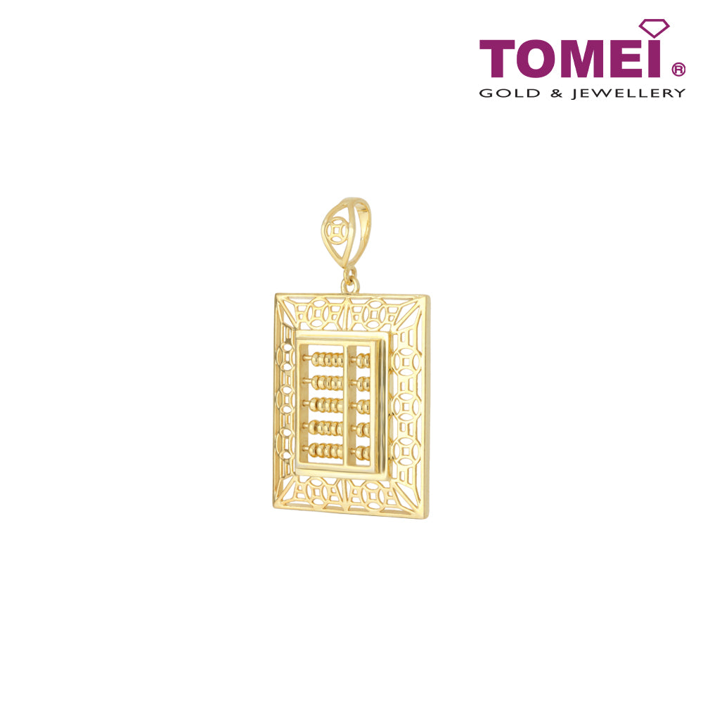 TOMEI Coin Framed Abacus Pendant, Yellow Gold 916