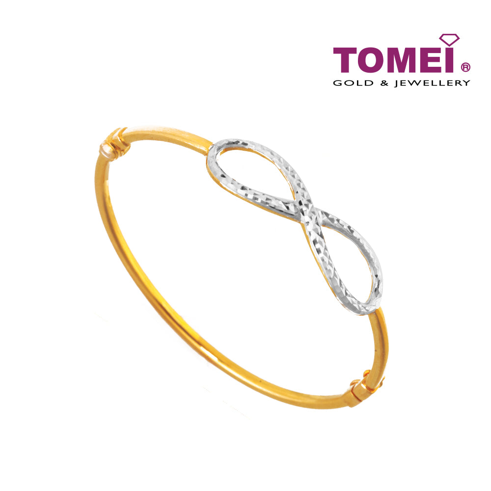 TOMEI Ribband in Infinite Glitter Bangle, Yellow Gold 916 (9L-BK1333-2C)