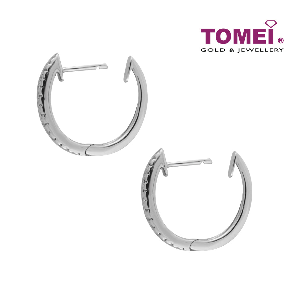 TOMEI Earrings, Diamond White Gold 375 (E00990)