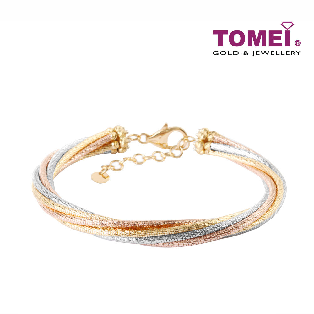 TOMEI Bangle of Razzmatazz in Vogue and Verve, Yellow Gold 916