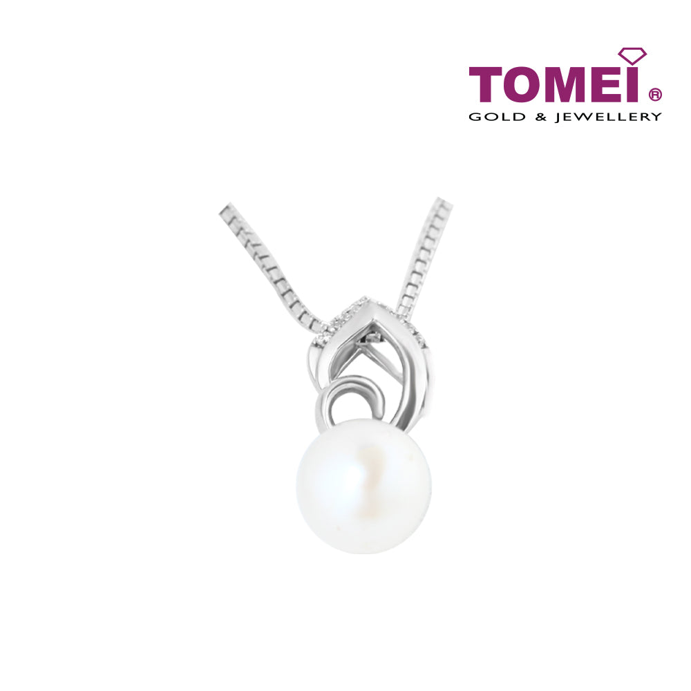 TOMEI Subtly Sensationally Stylish Pendant Set, Pearl White Gold 585 (P4010)