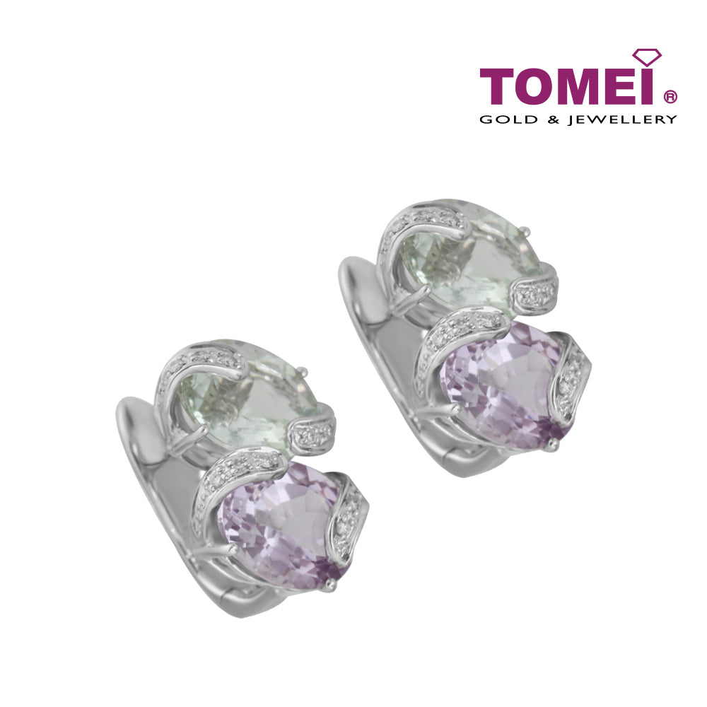 TOMEI Earrings, Diamond Amethyst White Gold 750 (E5150GYPYRA)