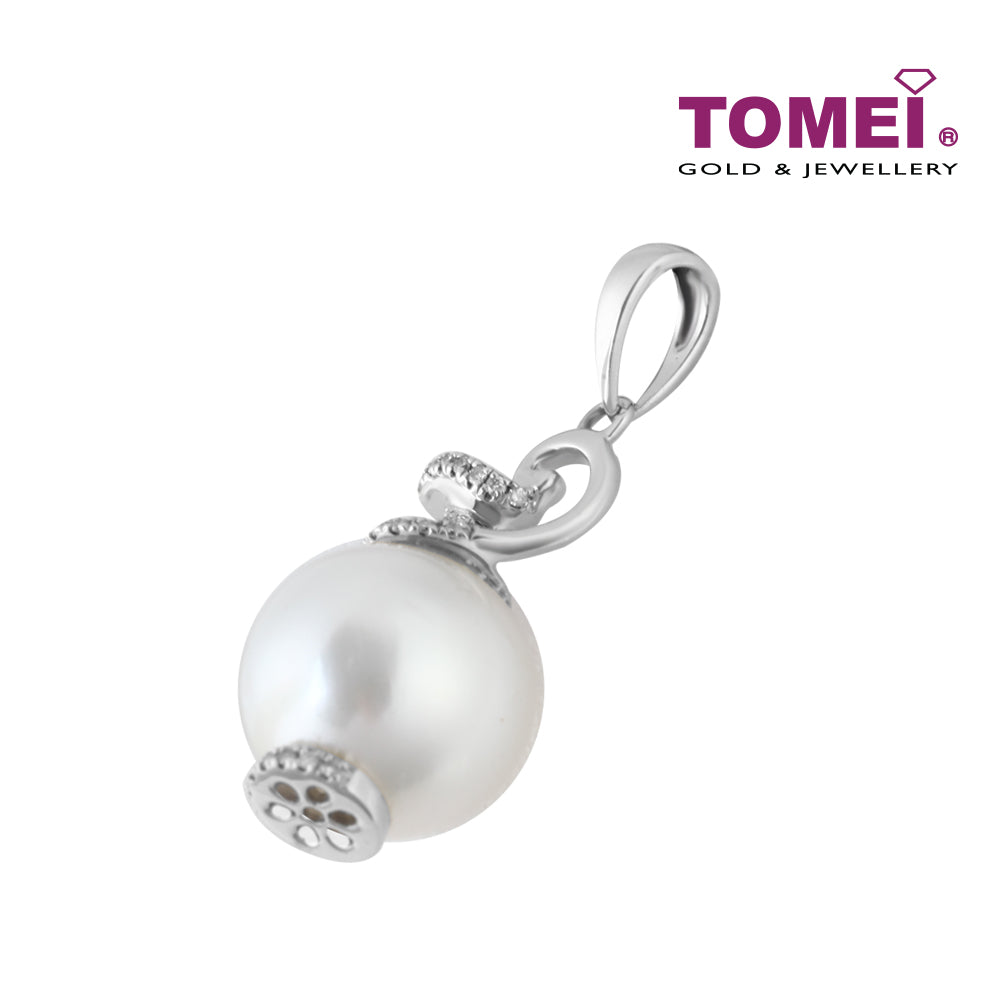 TOMEI Wishing Lamp Pendant, Diamond Pearl White Gold 750 (P6104)