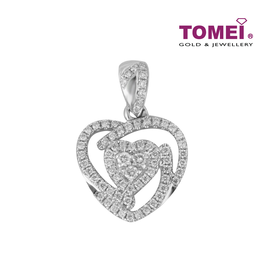 TOMEI Pav?? of Resplendently Striking Coeur de Jour Diamond Pendant | White Gold 750 (18K) (P5204)