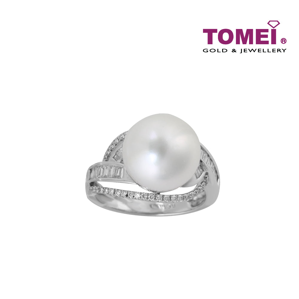 TOMEI Ring, Diamond Pearl White Gold 750 (R1041-14)