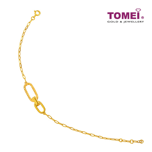 TOMEI Interlock Link Bracelet, Yellow Gold 916