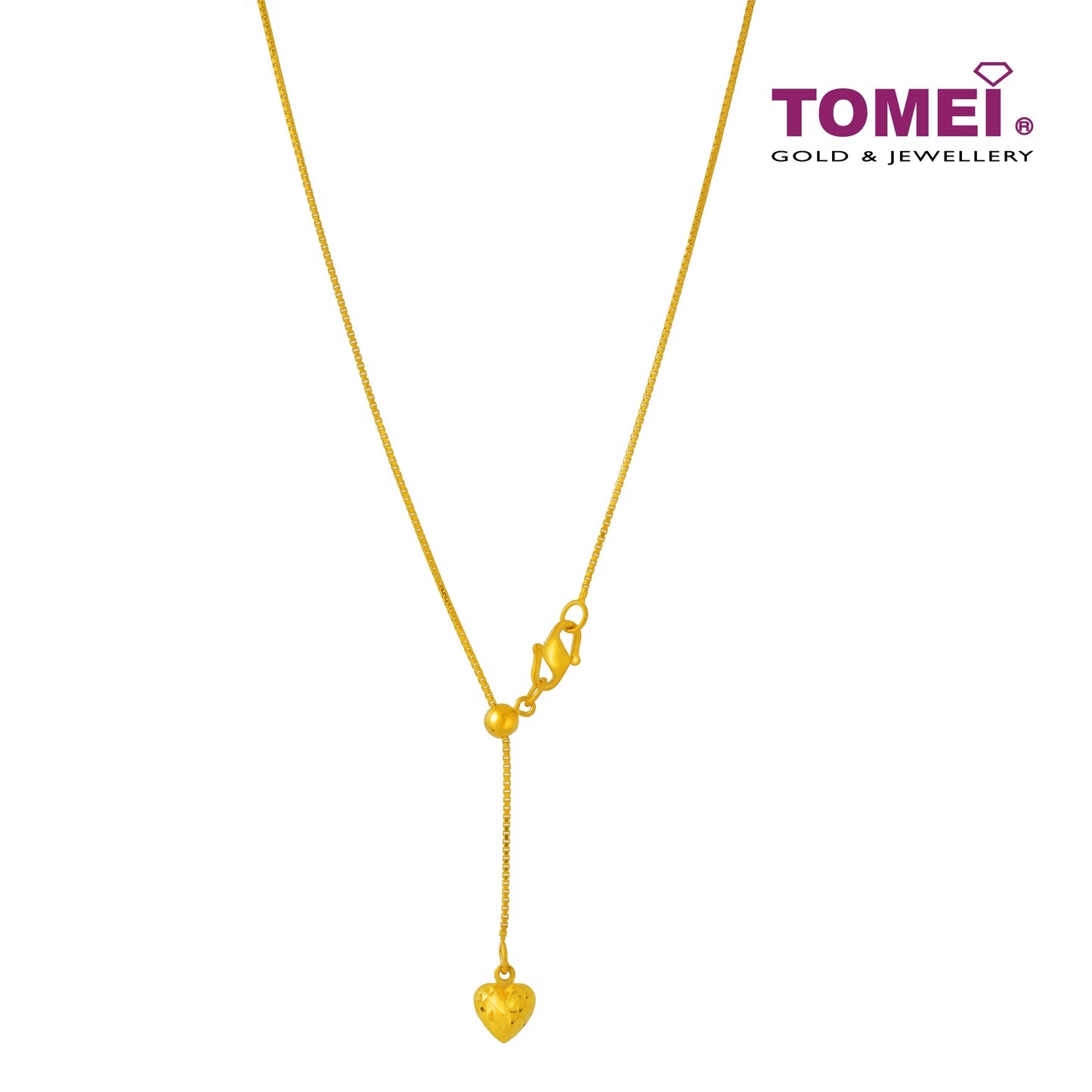 TOMEI Dangle Heart Necklace, Yellow Gold 916