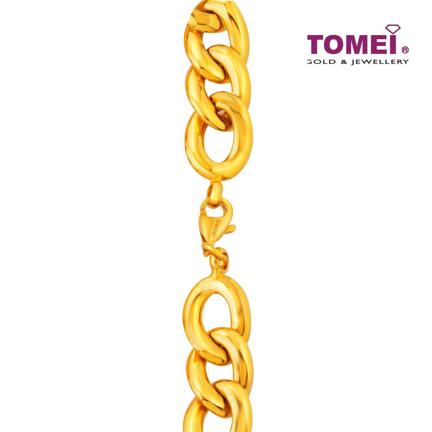 TOMEI Lusso Italia Curb Chain Bracelet, Yellow Gold 916