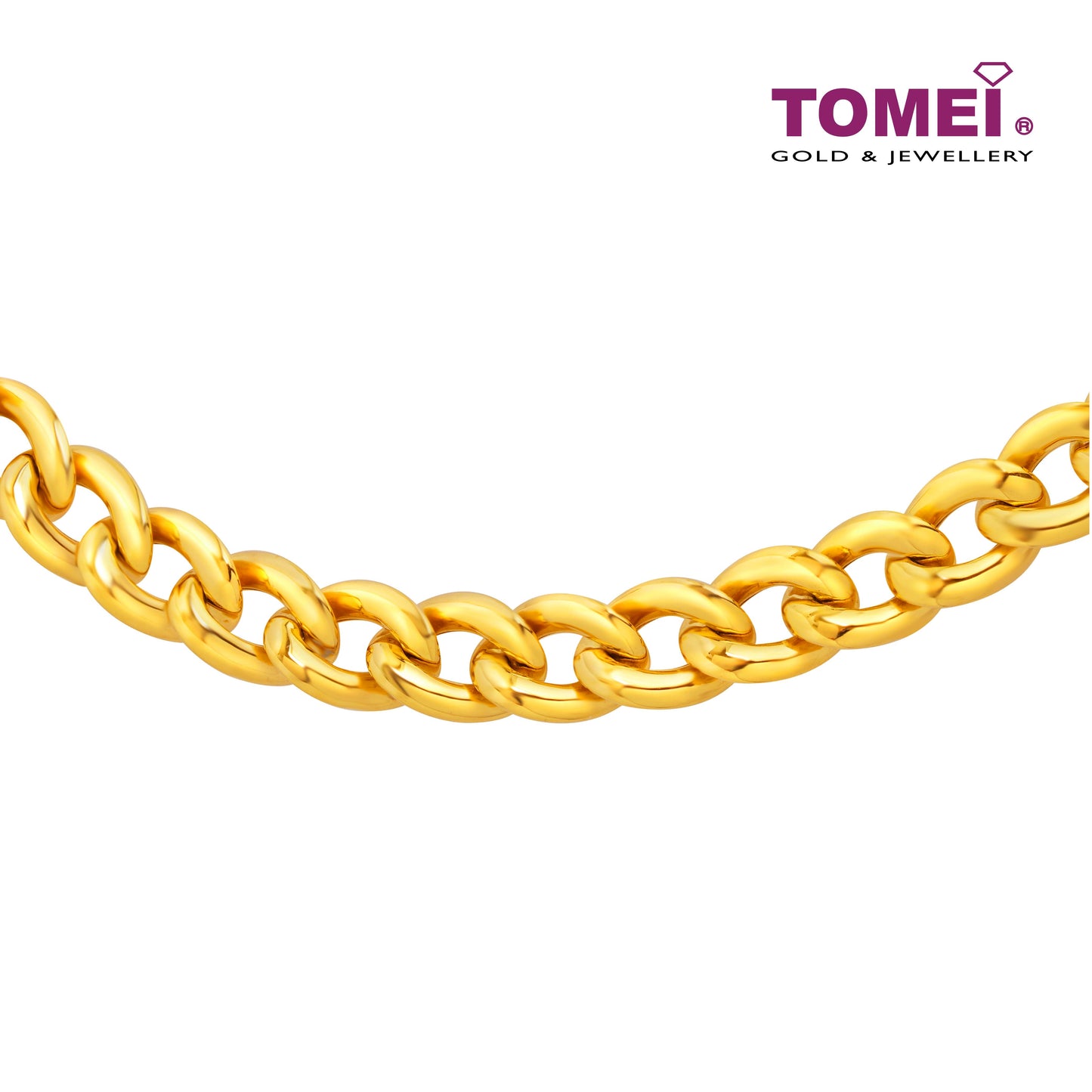 TOMEI Lusso Italia Curb Chain Bracelet, Yellow Gold 916