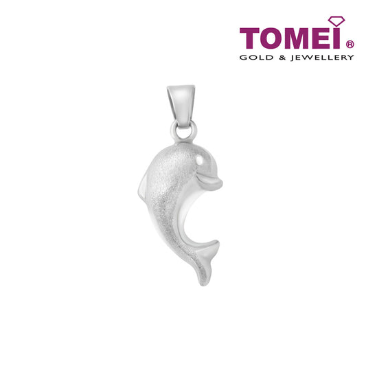TOMEI Delicately Dainty Dolphin Bijou Pendant, White Gold 750