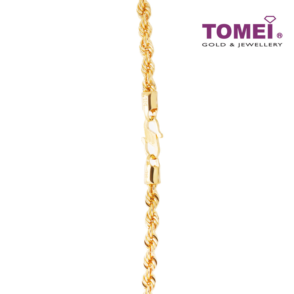 TOMEI Twisted Necklace 60cm, Yellow Gold 916