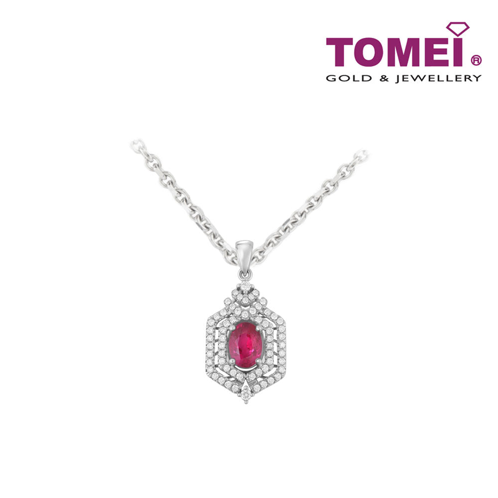 TOMEI Ruby Diamond Pendant, White Gold 750 (P7WRDW0MNW023-MF)