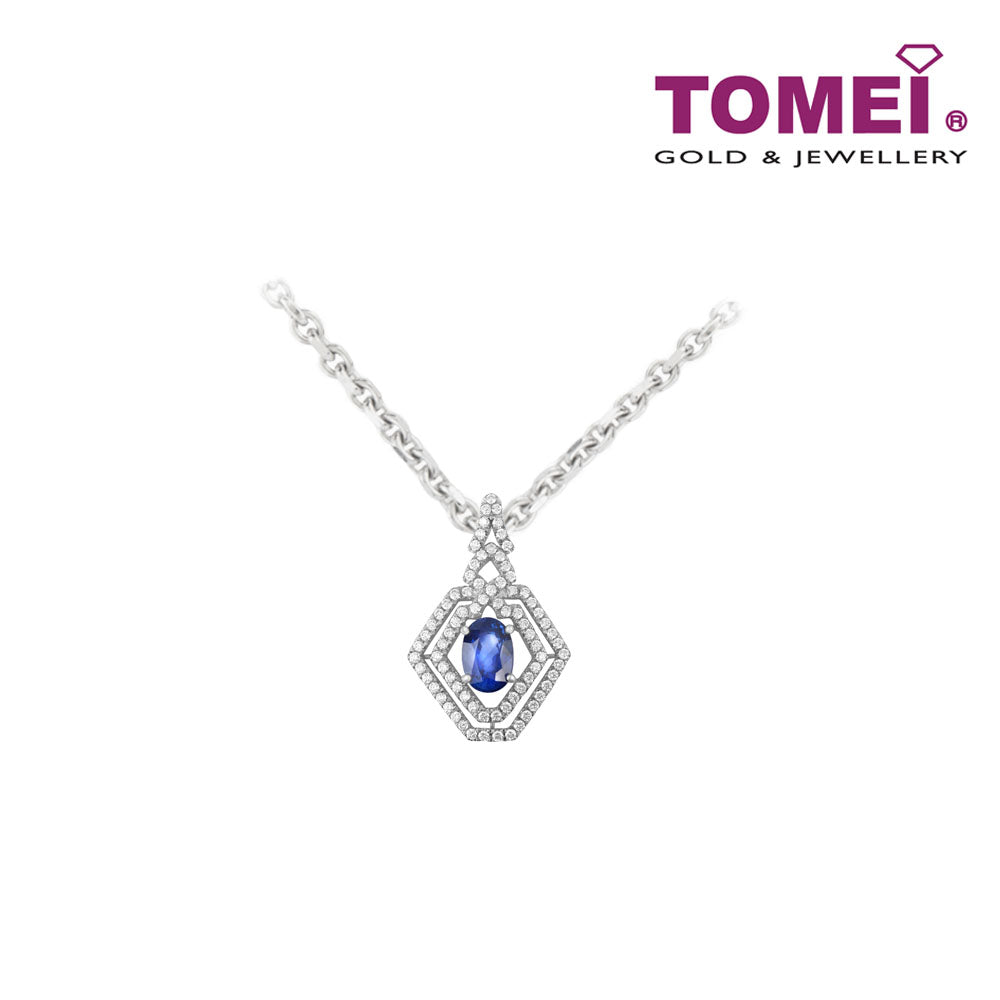 TOMEI Blue Sapphire Diamond Pendant, White Gold 750 (P7WSDW0MNW014-MF)