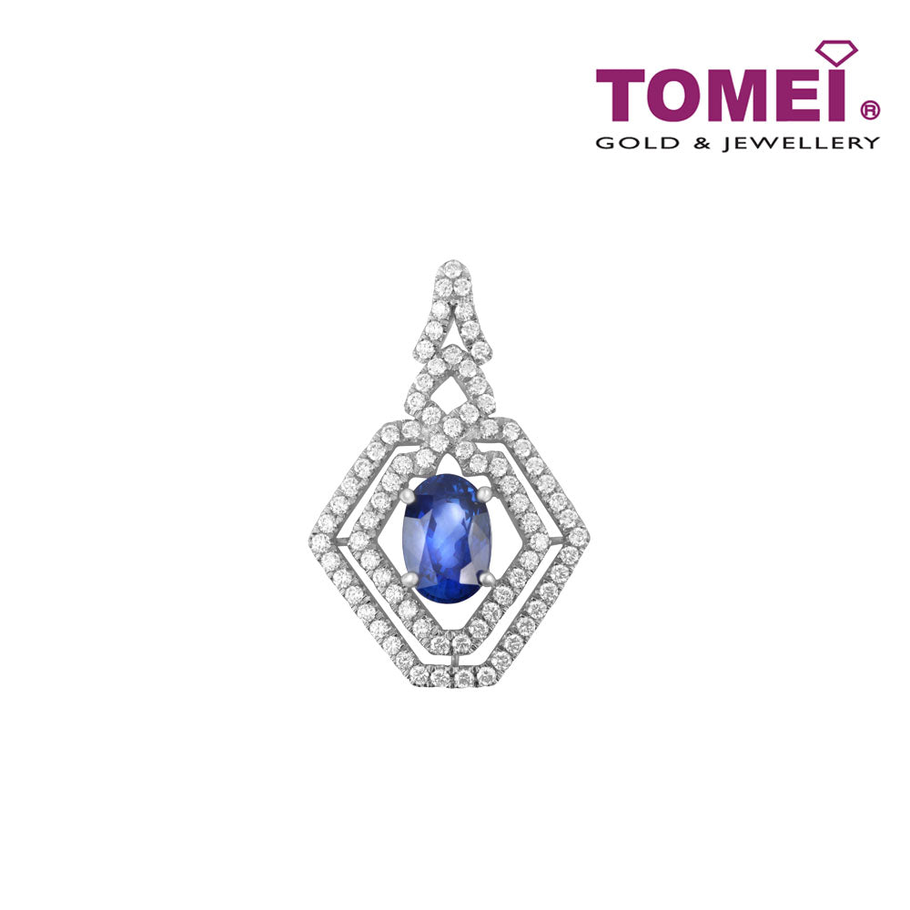 TOMEI Blue Sapphire Diamond Pendant, White Gold 750 (P7WSDW0MNW014-MF)