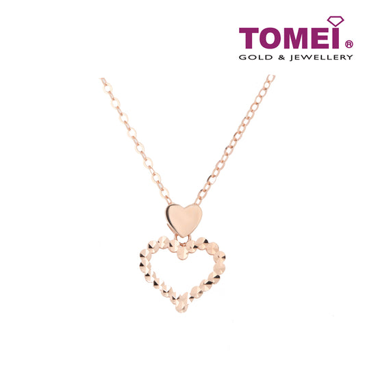 TOMEI Rouge Collection Dual Heart Necklace I Rose Gold 750 (18K)