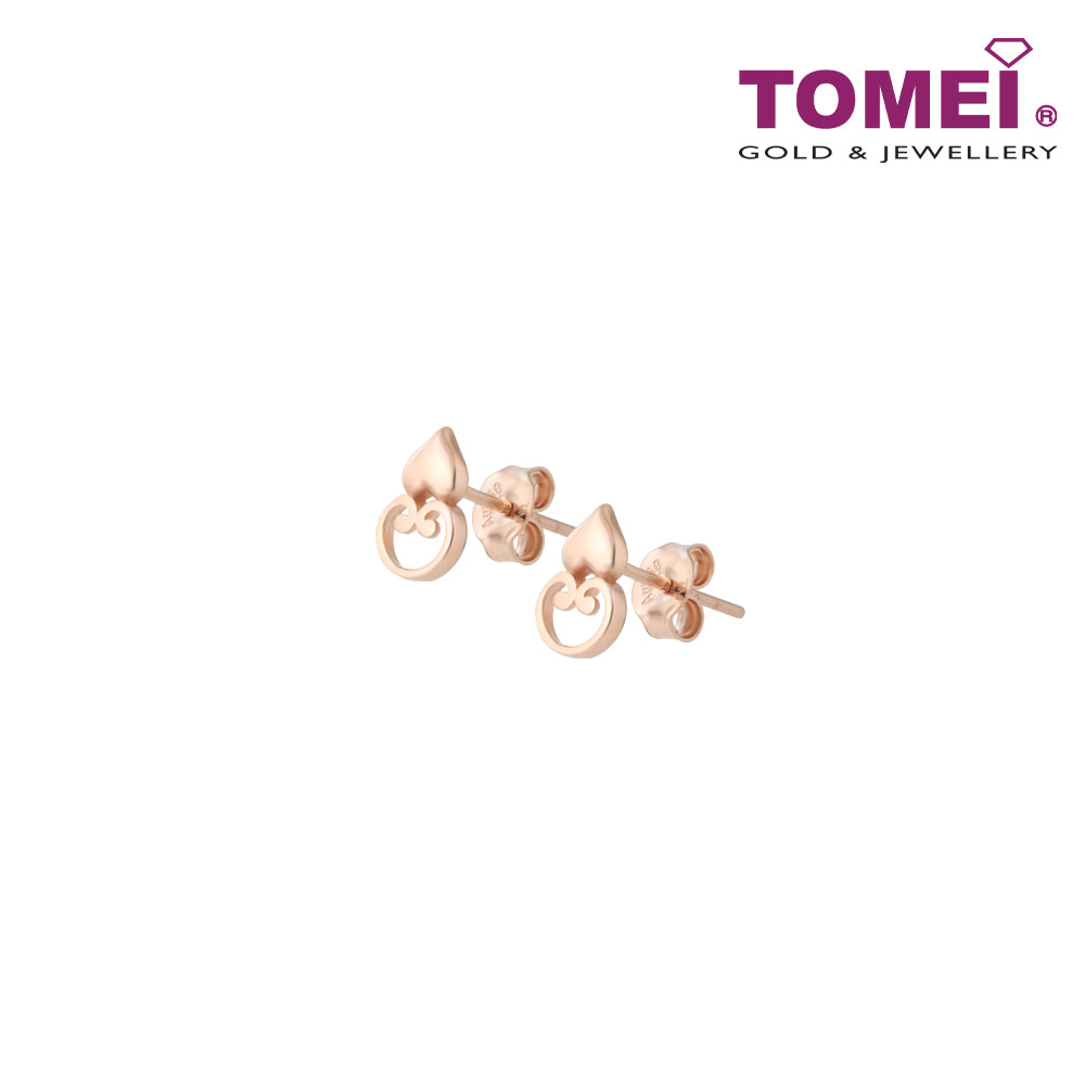 TOMEI Rouge Collection Lovingly RuYi Lock Earrings I Rose Gold 750 (18K)