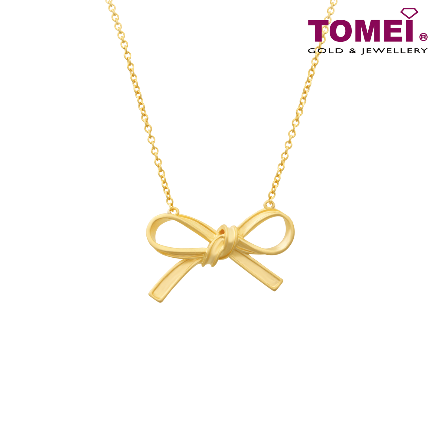 TOMEI Ribbon Bliss Necklace, Yellow Gold 916