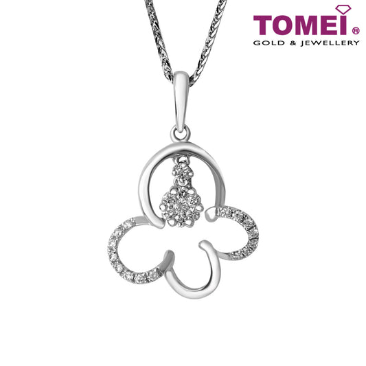 Clover Diamond Necklace | Tomei 375 (9K) White Gold (P1453V)