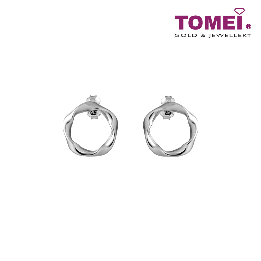 TOMEI Shining Wave Earrings, White Gold 585 (X3TE12860-W)