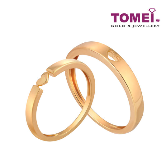 TOMEI Eternal Love Couple Rings, Yellow Gold 916 (XD-YG0765R/0766R-1C)