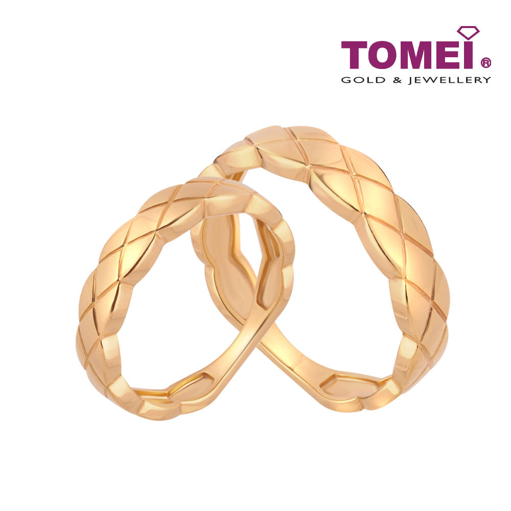 TOMEI Perfect Match Couple Rings, Yellow Gold 916 (XD-YG0800R/0801R-1C)