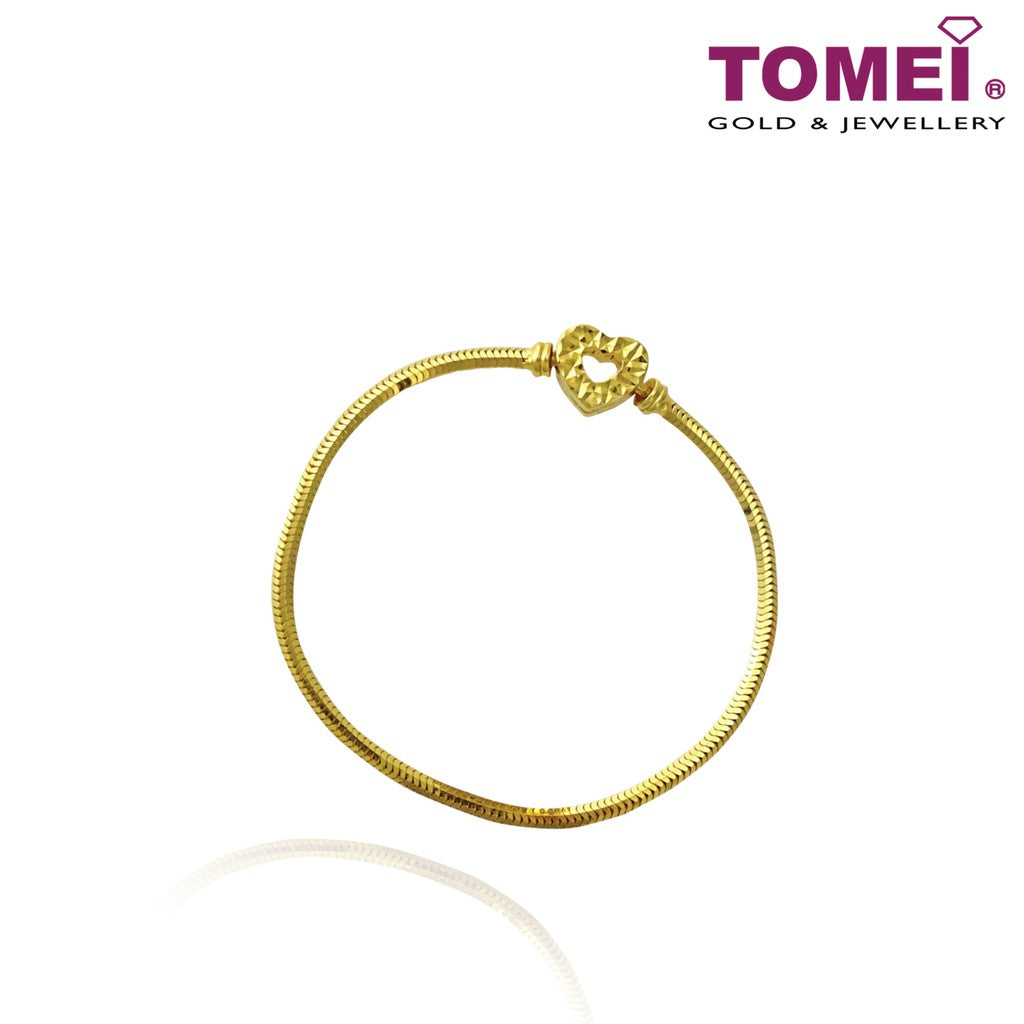 TOMEI Chomel Love Bracelet, Yellow Gold 916 (TM-YG1178B-16CM-1C)