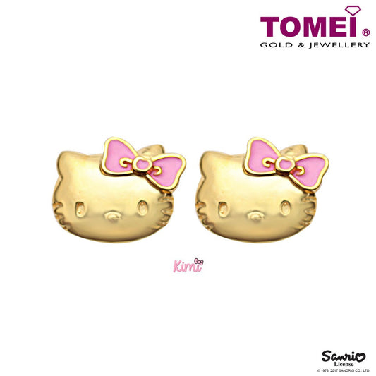 TOMEI x Hello Kitty Kimi Collection Earrings, Yellow Gold 916 (HK-YG1105E-EC)