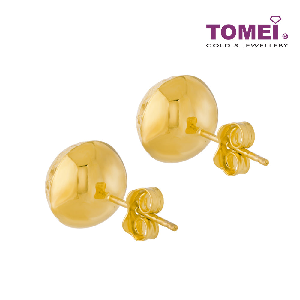 TOMEI Lusso Italia Round Earrings, Yellow Gold 916
