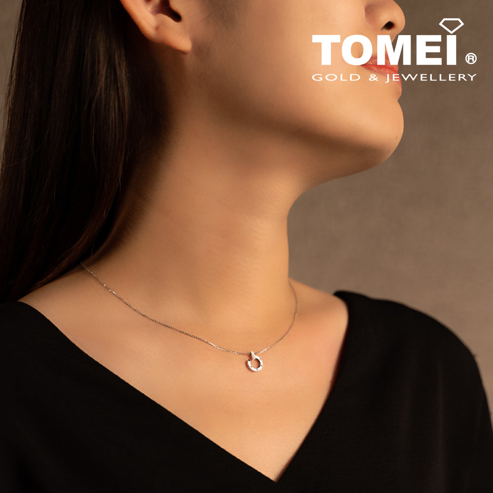 TOMEI Diamond Necklace, White Gold 750