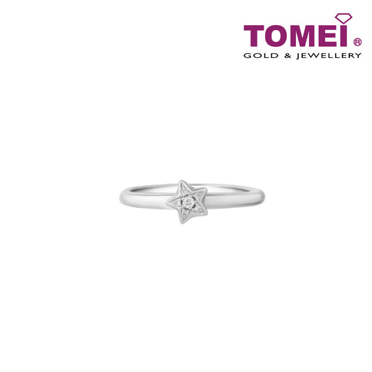 TOMEI [MIX and MATCH] A Shining Star ring, White Gold 375W (R4185)