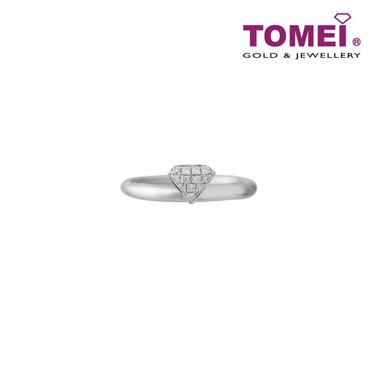 TOMEI [MIX AND MATCH] Diamond Motive Ring, White Gold 375W (R4184)