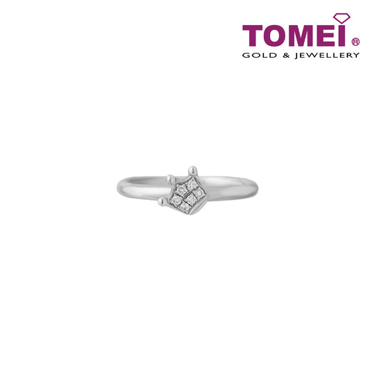 TOMEI [MIX AND MATCH] Crown Diamond ring, White Gold 375W (R4180)