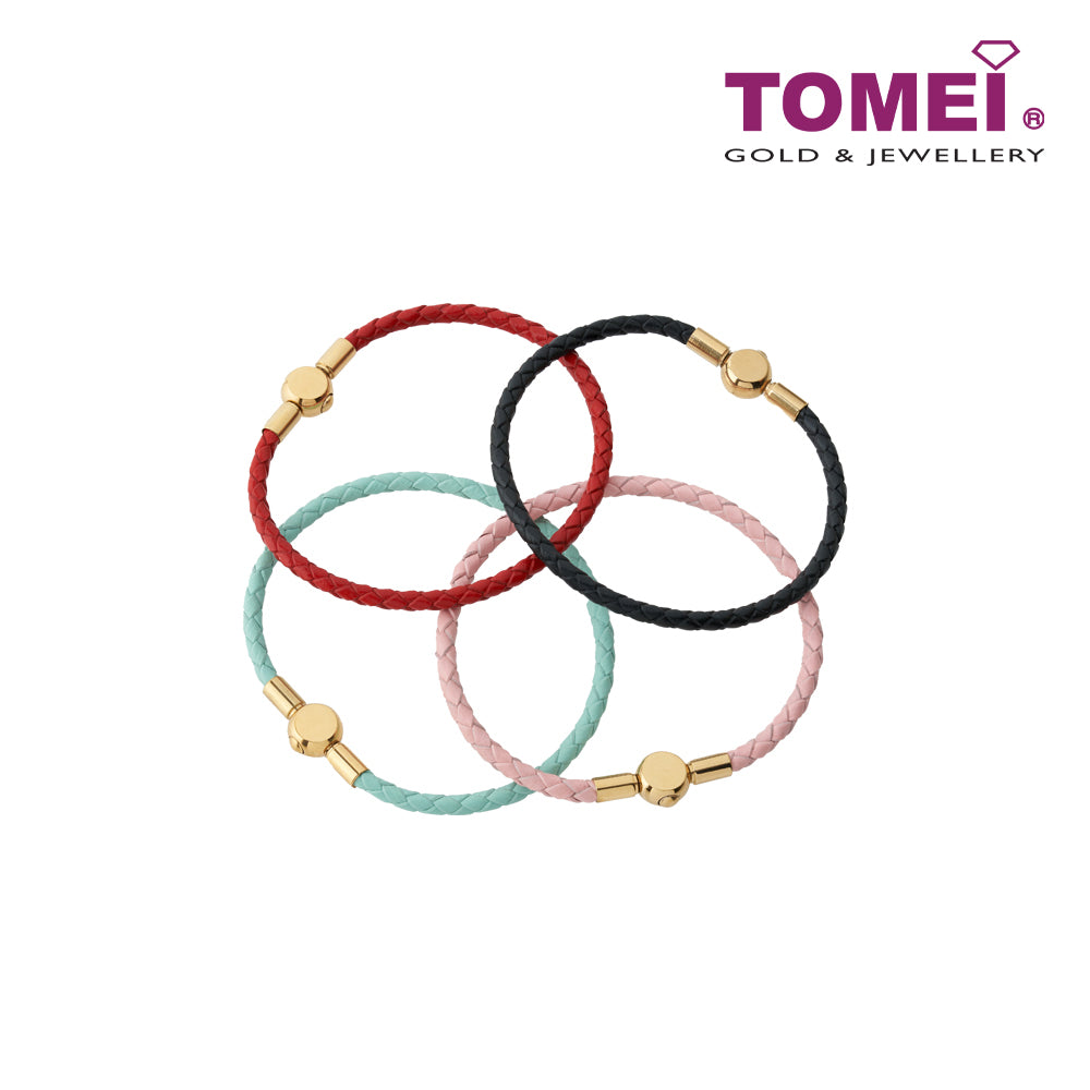 TOMEI Red Clover Charm, White Gold 585