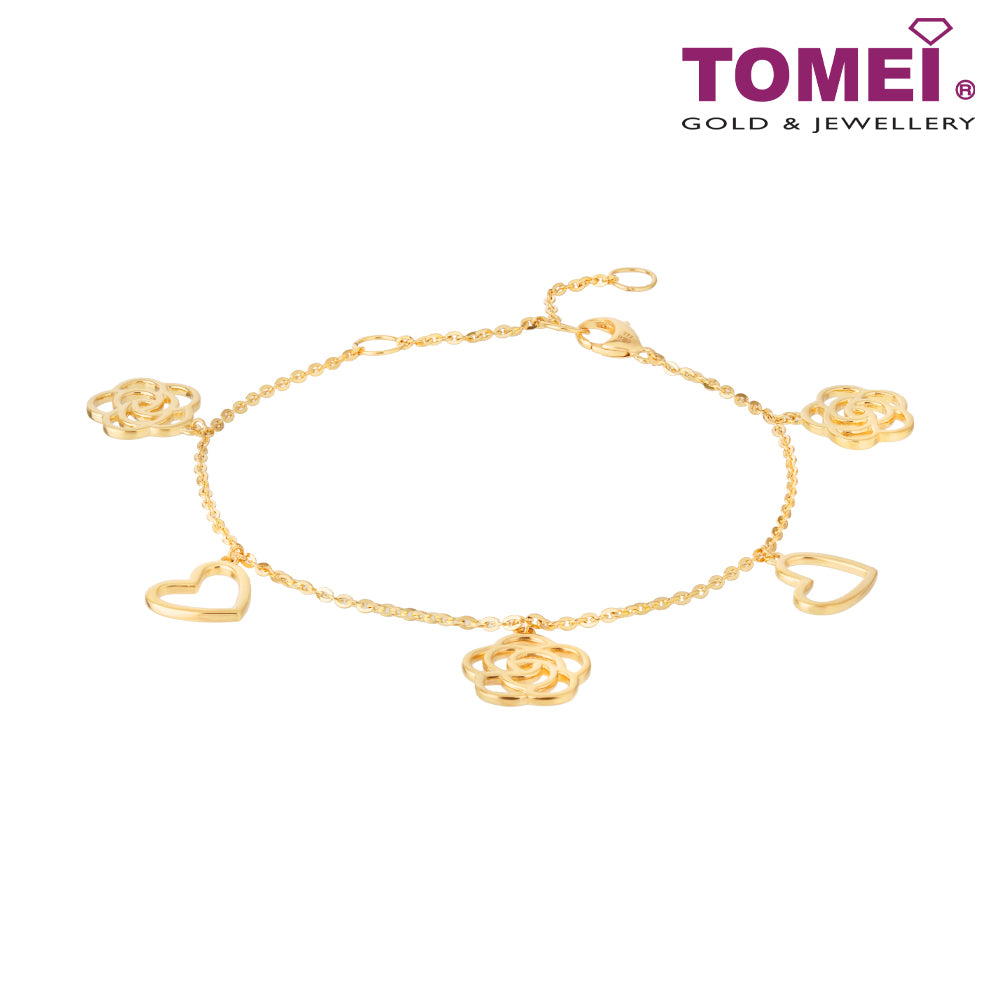 TOMEI Rose of Everlasting Love Bracelet, Yellow Gold 916