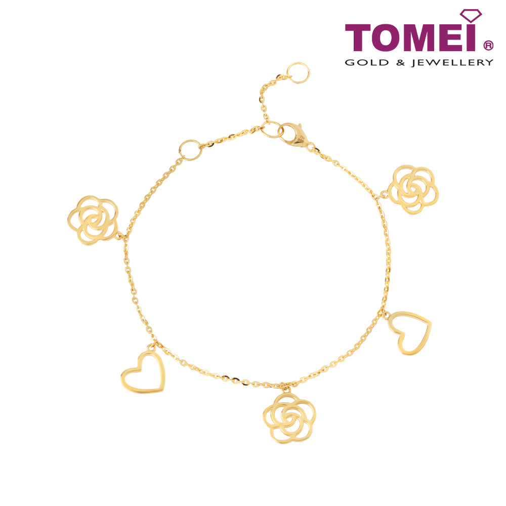 TOMEI Rose of Everlasting Love Bracelet, Yellow Gold 916