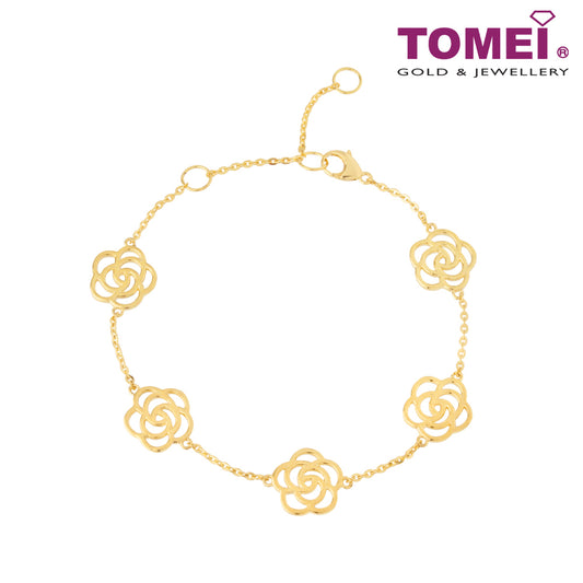 TOMEI Blossoming Roses Bracelet, Yellow Gold 916