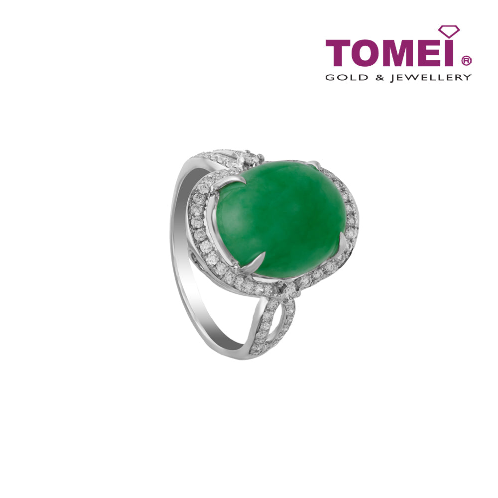 TOMEI Oval Jade Ring | Jades of Harmony Collection | White Gold 750