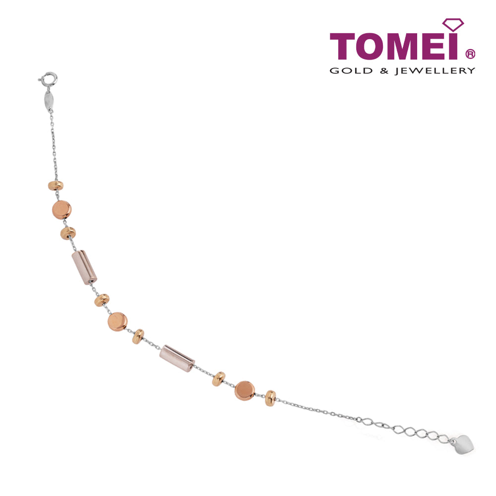 TOMEI Candies Bracelet, White+Rose Gold 585