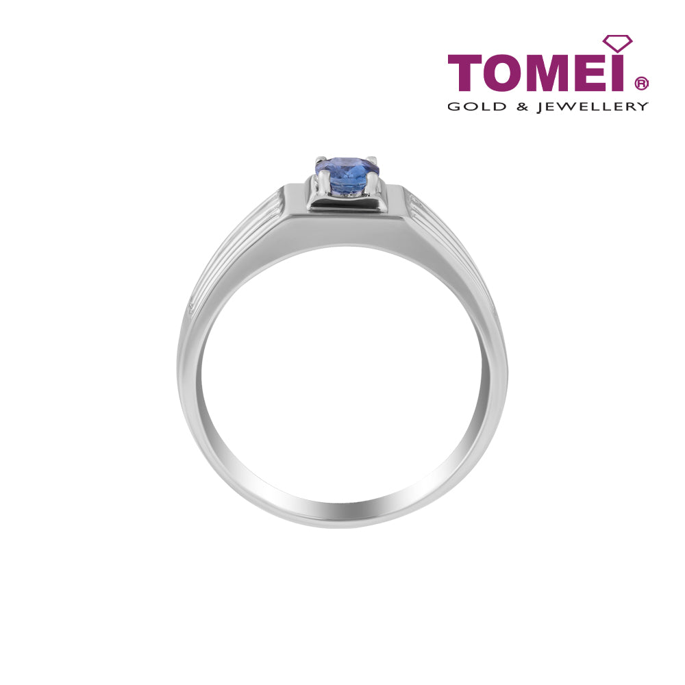TOMEI Homme Series, Sapphire Ring For Men Silver