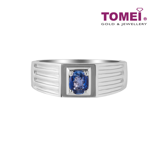 TOMEI Homme Series, Sapphire Ring For Men Silver