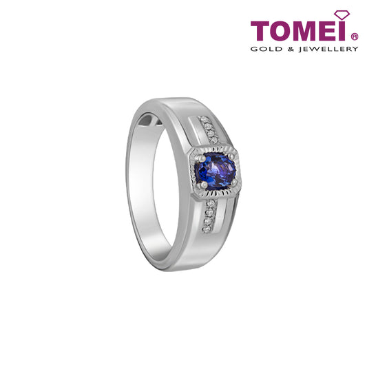 TOMEI Homme Series, Sapphire Men's Ring, Silver 925+Palladium (HOM-R4907)